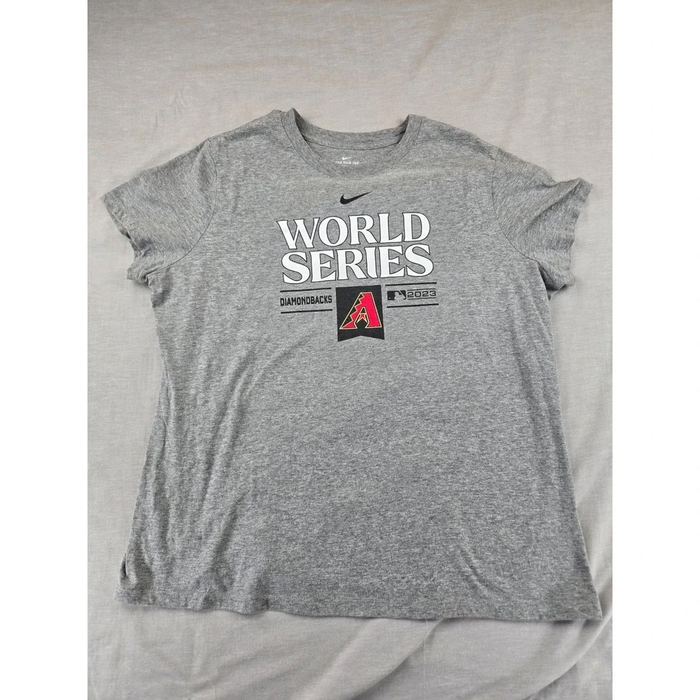 Nike Arizona Diamondbacks 2023‎ World Series Gray Graphic Tee Womens XXL